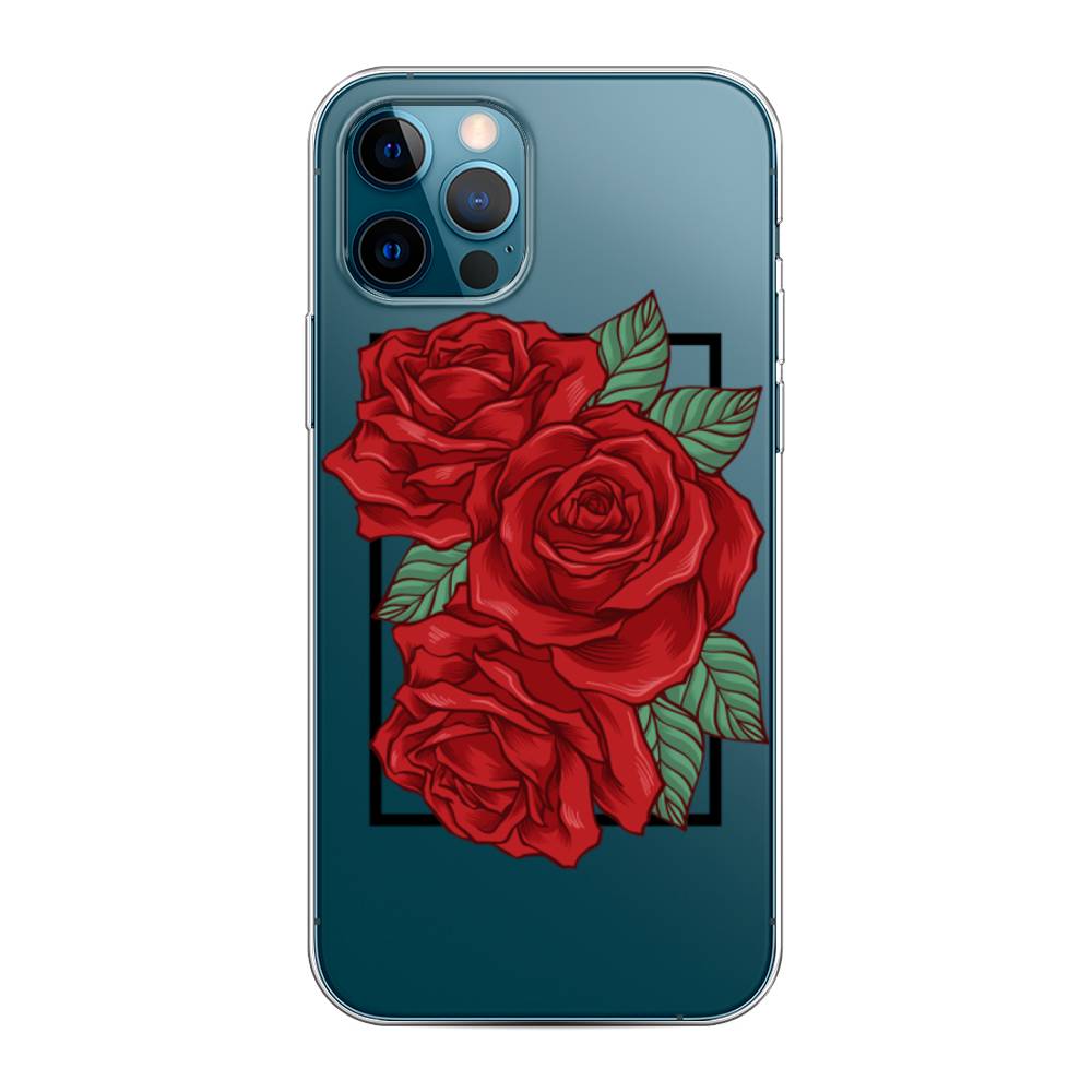 

Чехол на Apple iPhone 12 "Три алые розы", Красный, 12850-2