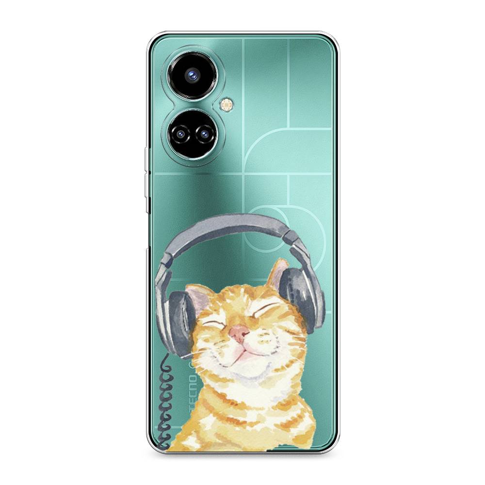 

Силиконовый чехол "Кот меломан" на Tecno Camon 19, Кот меломан