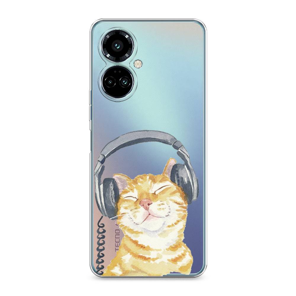 

Силиконовый чехол "Кот меломан" на Tecno Camon 19 Pro, Кот меломан