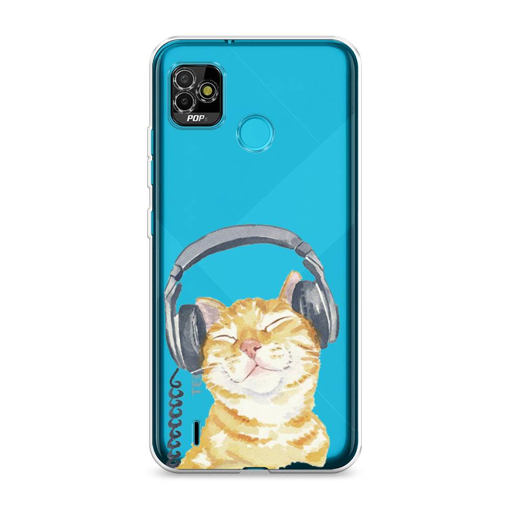 

Силиконовый чехол "Кот меломан" на Tecno POP 5, Кот меломан