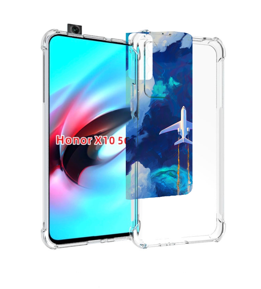 

Чехол MyPads самолет-в-небе-рисунок для Honor X10, Прозрачный, Tocco