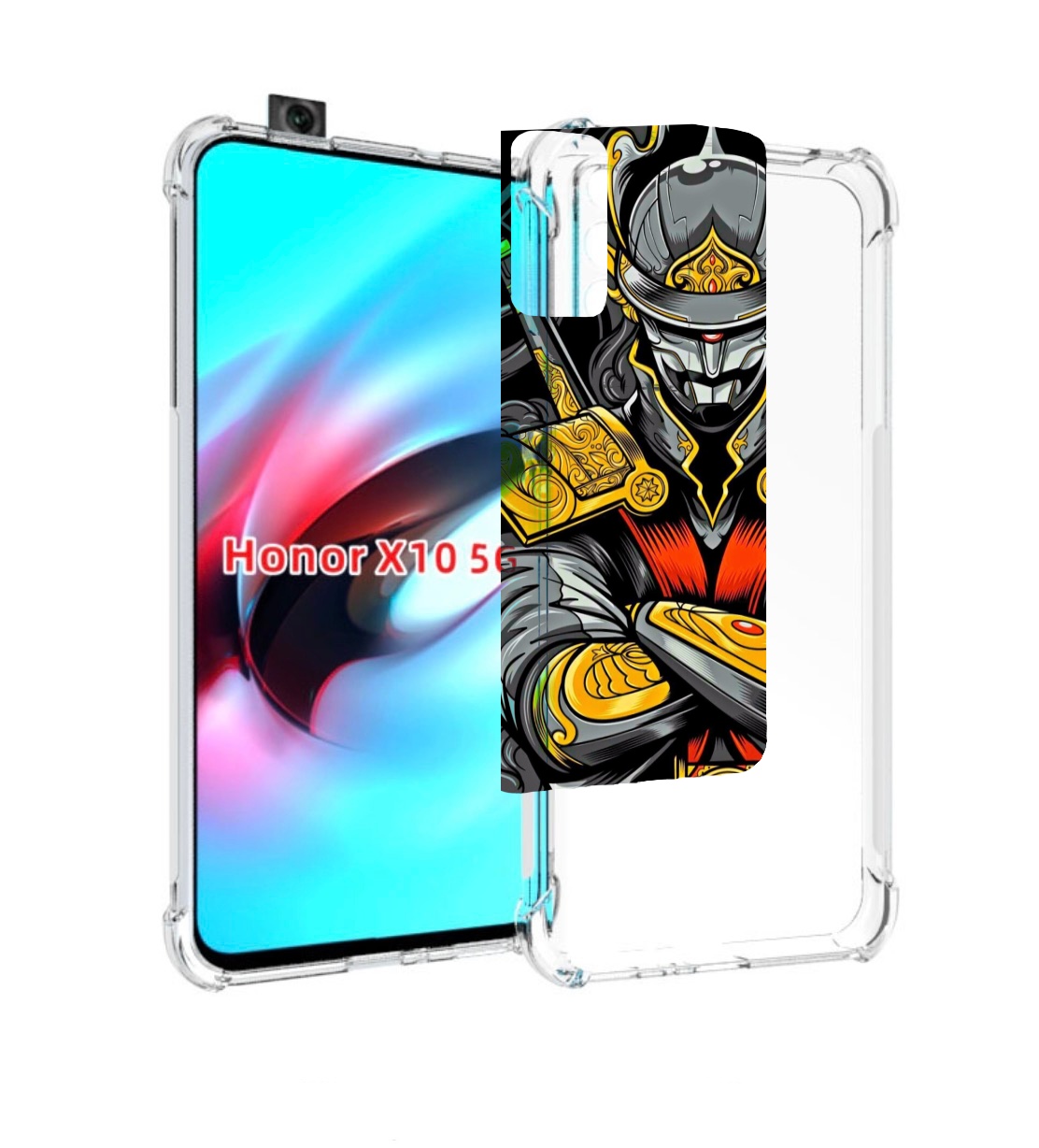 

Чехол MyPads самурай для Honor X10, Прозрачный, Tocco