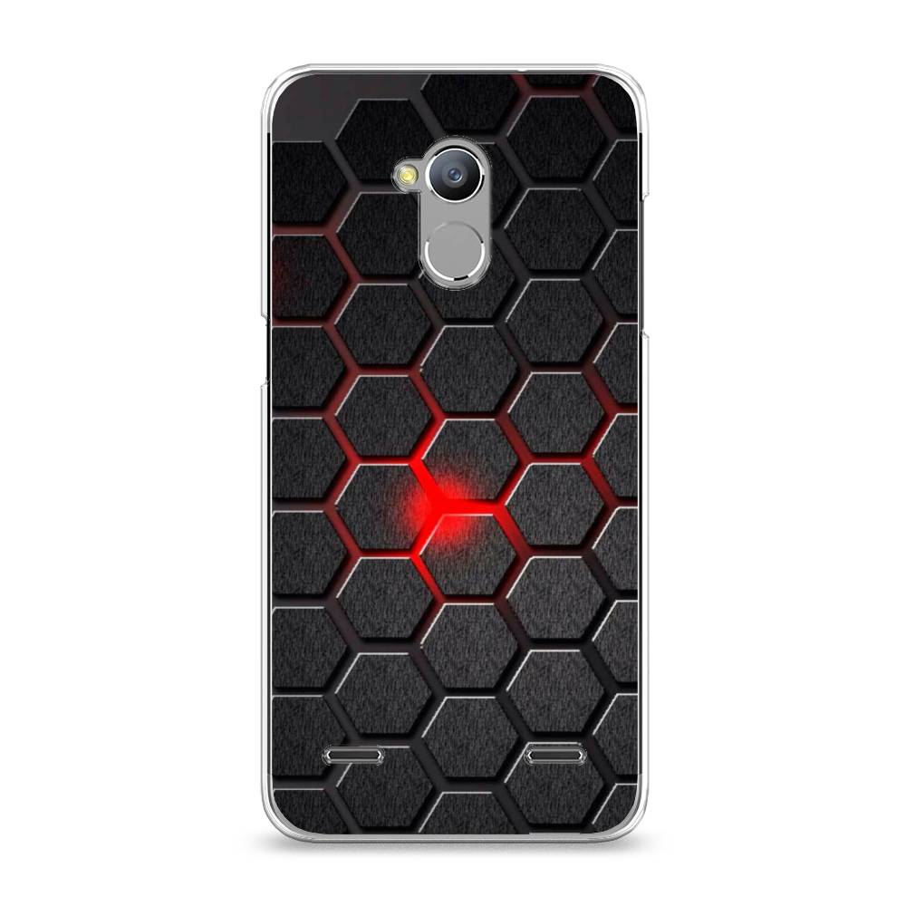 

Чехол на ZTE Blade V7 Lite "Соты красные", Красный;черный;серый, 130450-3