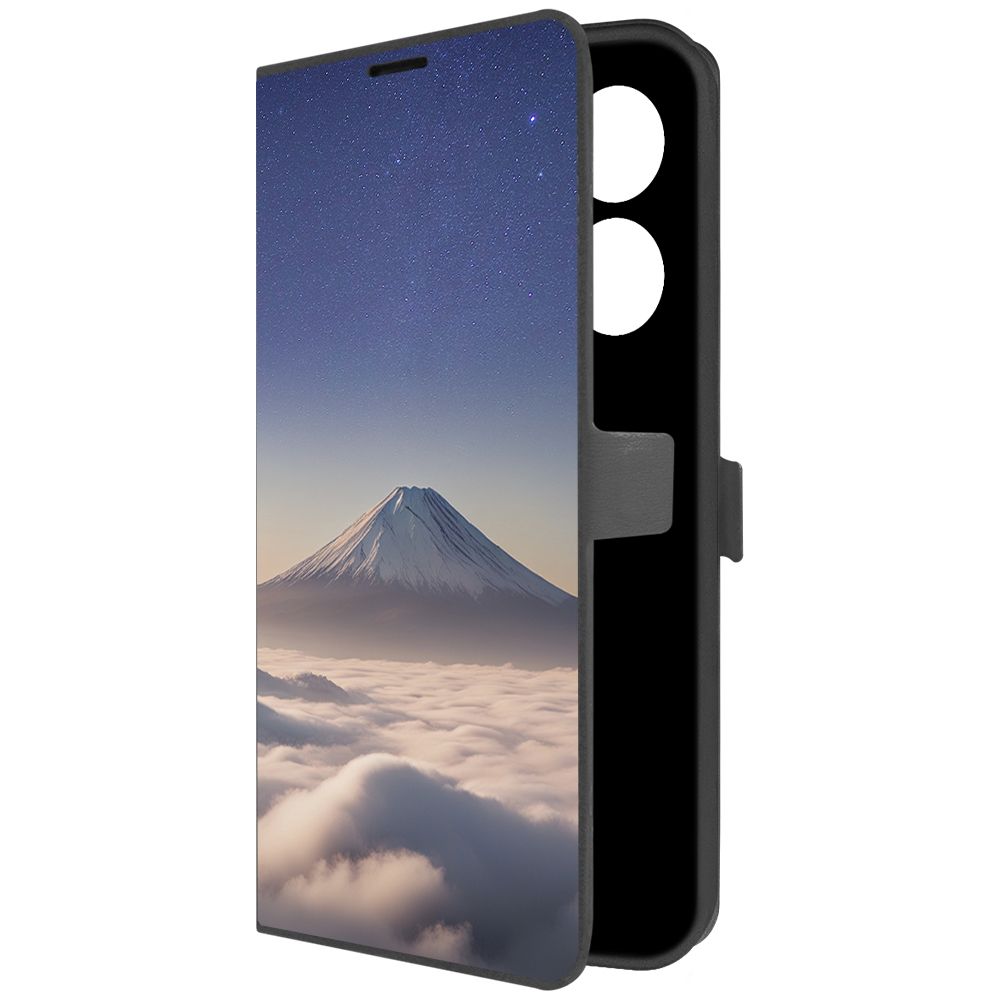 Чехол-книжка Krutoff Eco Book для TECNO Camon 20 Pro Япония, Фудзияма (черный)