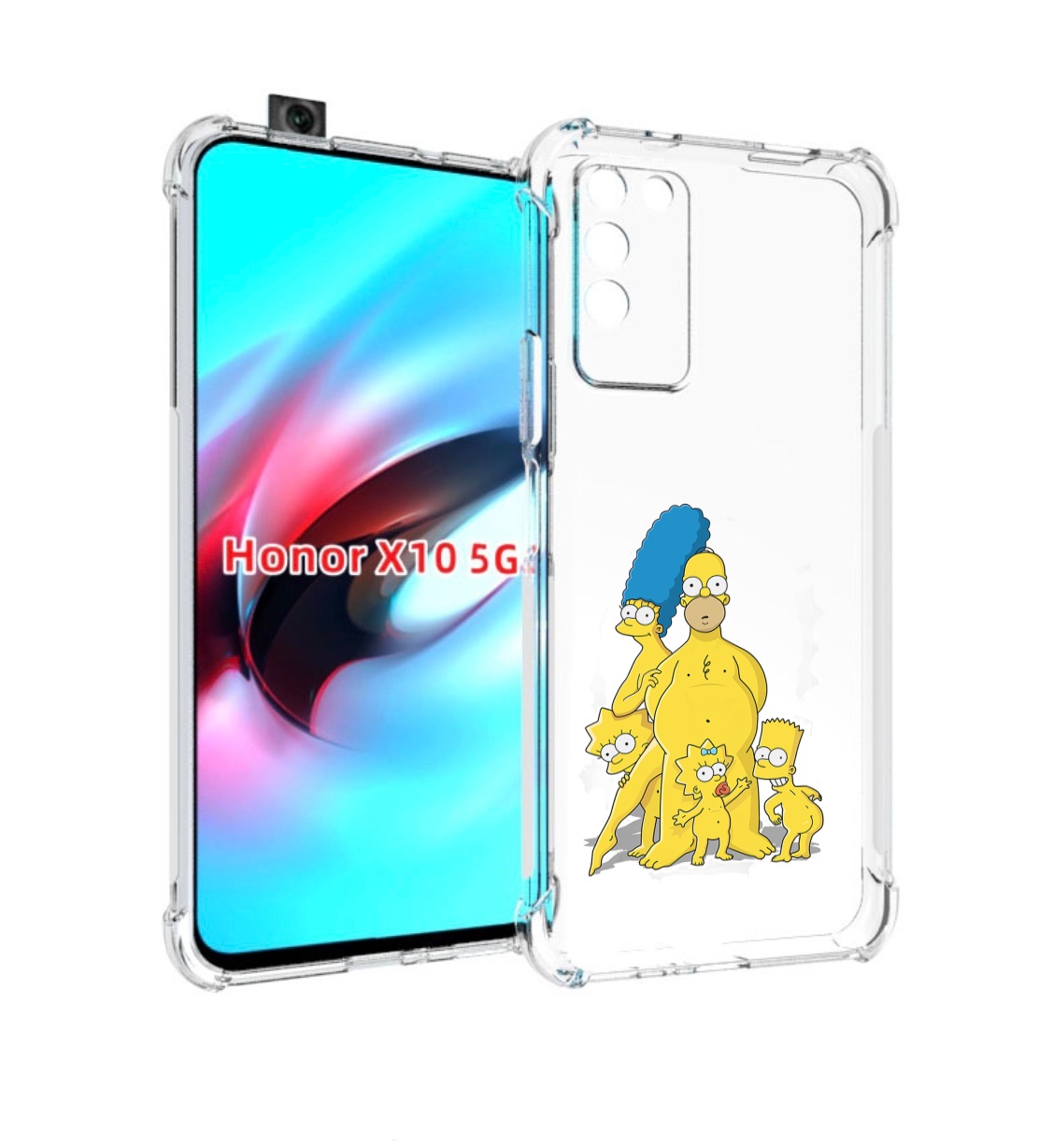 

Чехол MyPads семья-симпсонов для Honor X10, Прозрачный, Tocco