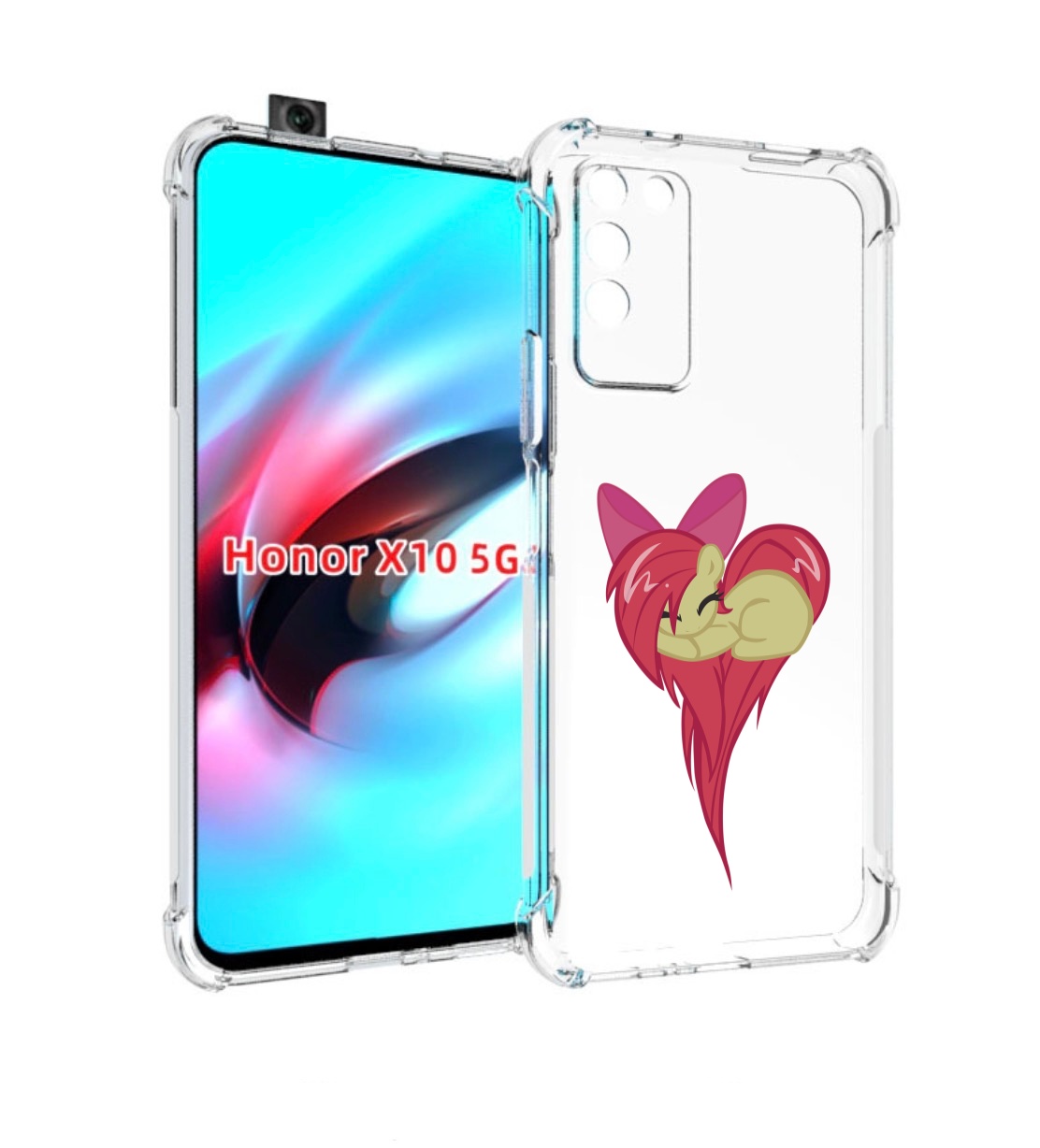

Чехол MyPads сердце-из-пони для Honor X10, Прозрачный, Tocco