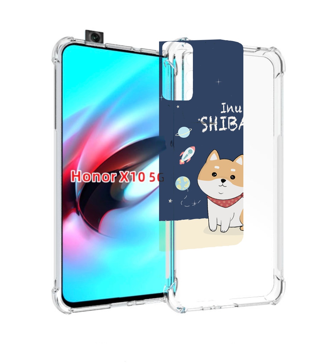 

Чехол MyPads сиба-шиба-ину для Honor X10, Прозрачный, Tocco