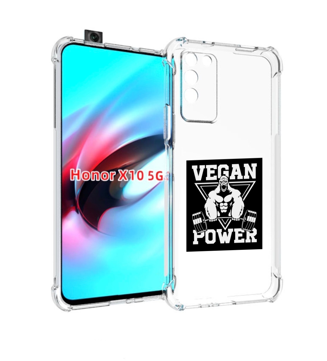 

Чехол MyPads сила-вегана для Honor X10, Прозрачный, Tocco