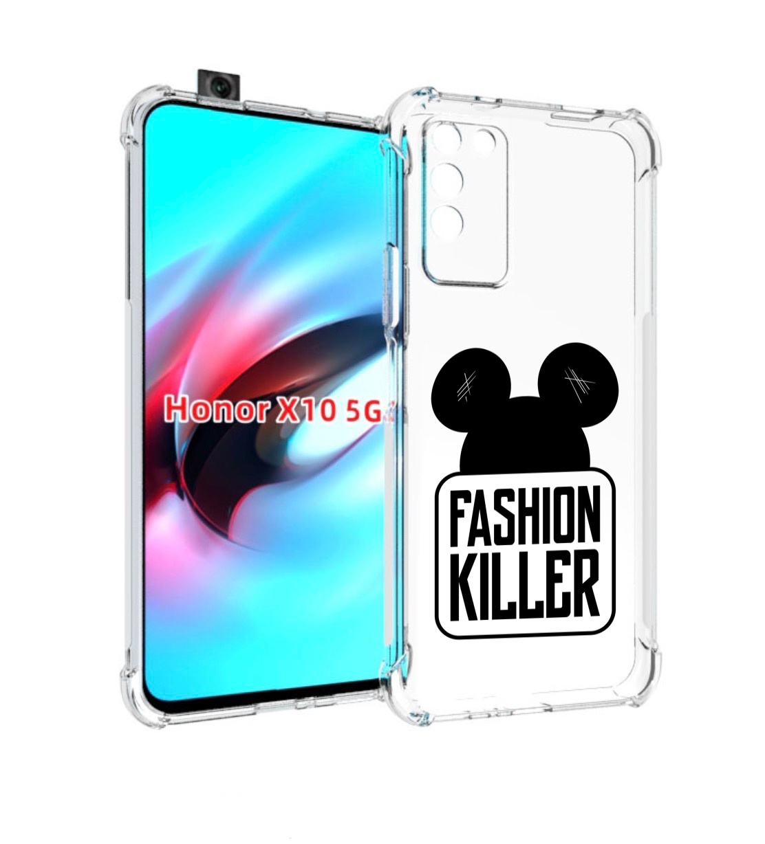 

Чехол MyPads силуэт-микки-мауса для Honor X10, Прозрачный, Tocco