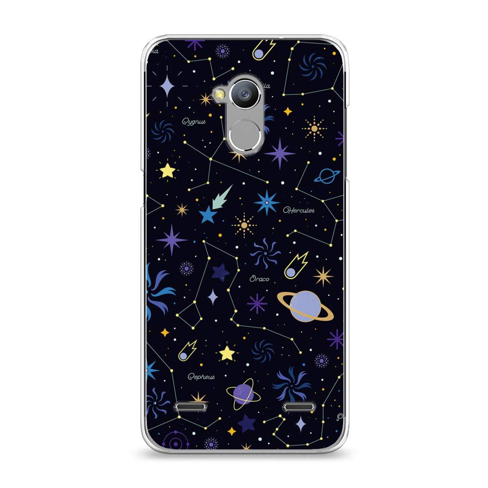 

Чехол на ZTE Blade V7 Lite "Цветной космос", Желтый, 130450-2