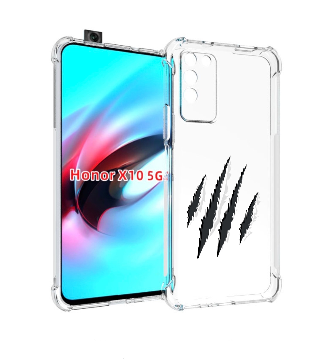

Чехол MyPads след-когтей для Honor X10, Прозрачный, Tocco