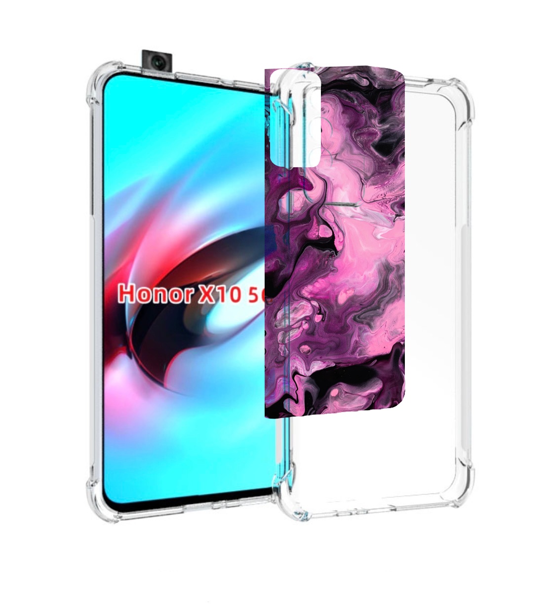

Чехол MyPads смешивание-фиолетового для Honor X10, Прозрачный, Tocco