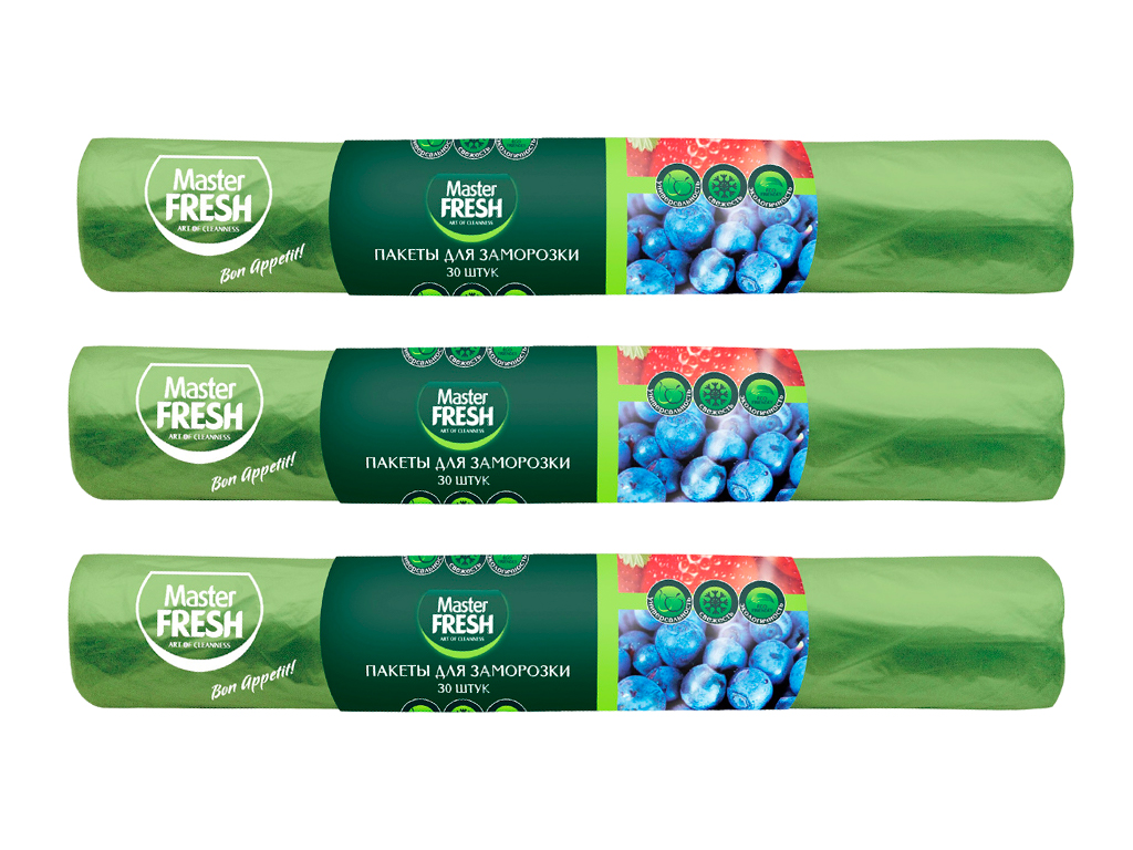

Пакеты для заморозки Master FRESH 30шт набор 3шт