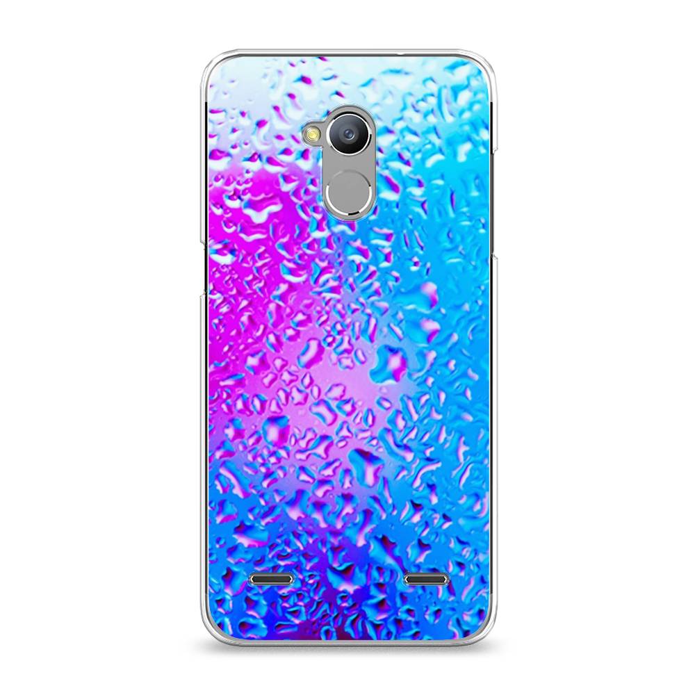 

Чехол на ZTE Blade V7 Lite "Капли на стекле", Голубой;розовый, 130450-3