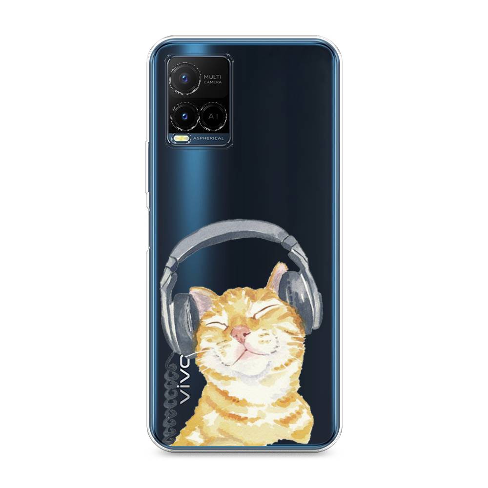 

Силиконовый чехол "Кот меломан" на Vivo Y21, Кот меломан