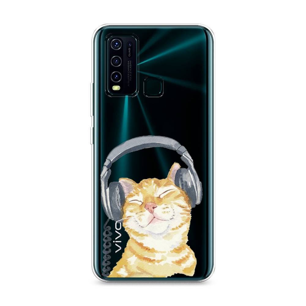 

Силиконовый чехол "Кот меломан" на Vivo Y30, Кот меломан