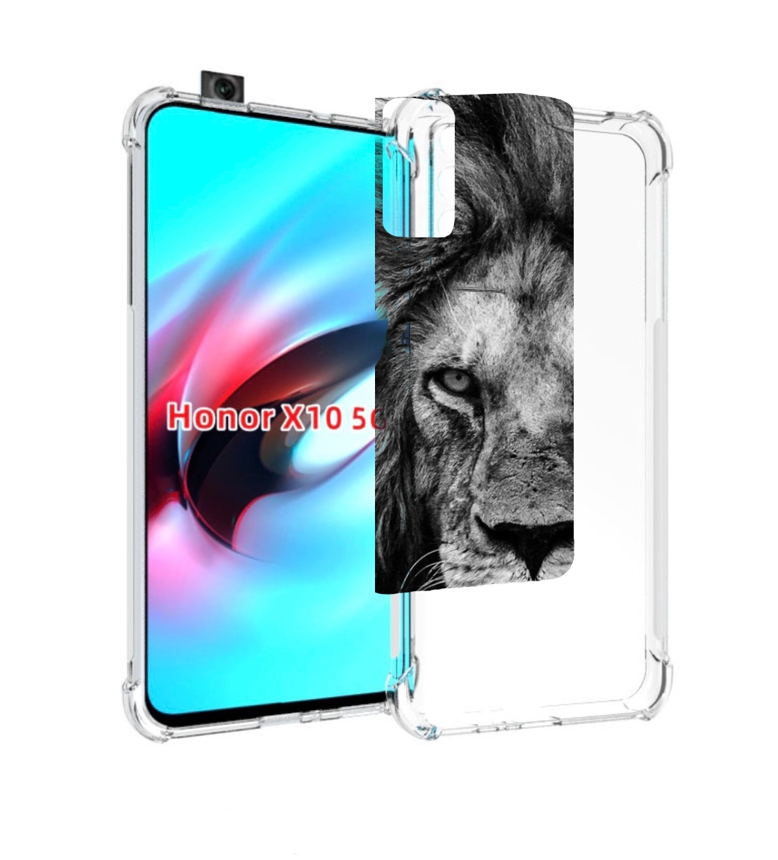 

Чехол MyPads смуглый лев мужской для Honor X10, Прозрачный, Tocco