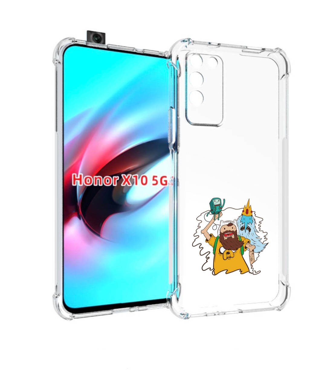 

Чехол MyPads время приключений старый Финн для Honor X10, Прозрачный, Tocco