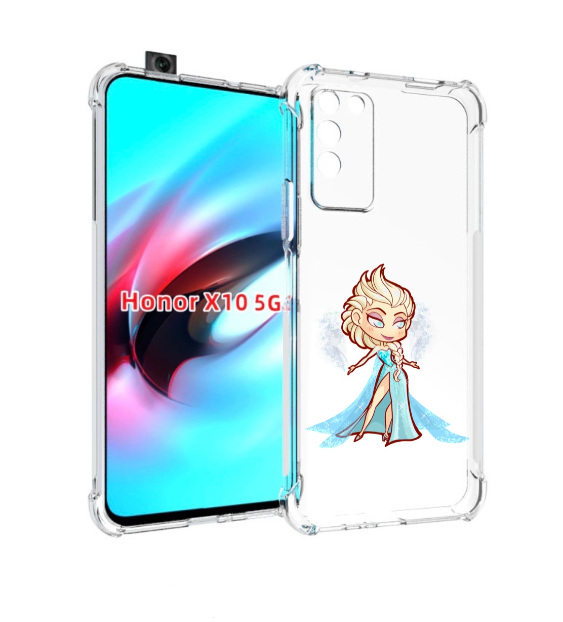 

Чехол MyPads снежная-принцесса женский для Honor X10, Прозрачный, Tocco