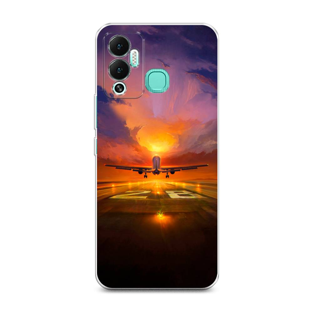 

Чехол на Infinix Hot 12 Play "Самолет на посадке", Оранжевый;синий, 3101750-6