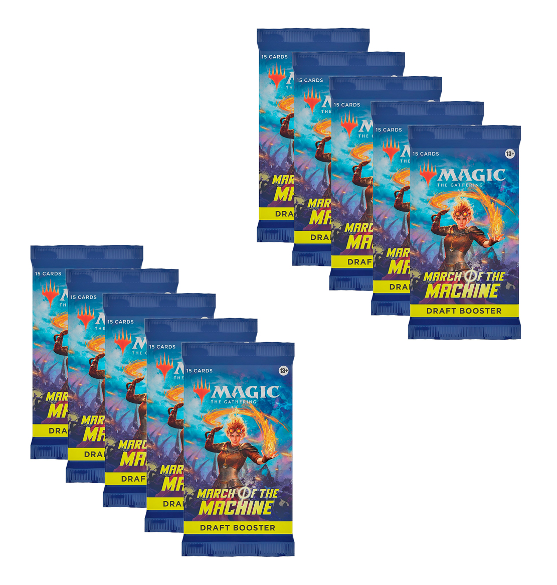 

Дополнение для игры Magic The Gathering: 10 Драфт-бустеров MTG March of the Machine англ., 10 Драфт-бустеров MTG