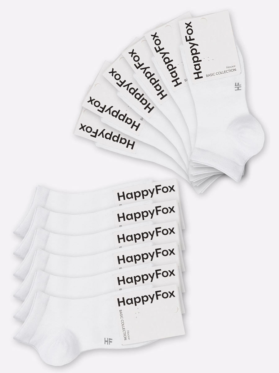 Комплект носков мужских HappyFox HFET2003NB белых 29-31 12 пар 1530₽