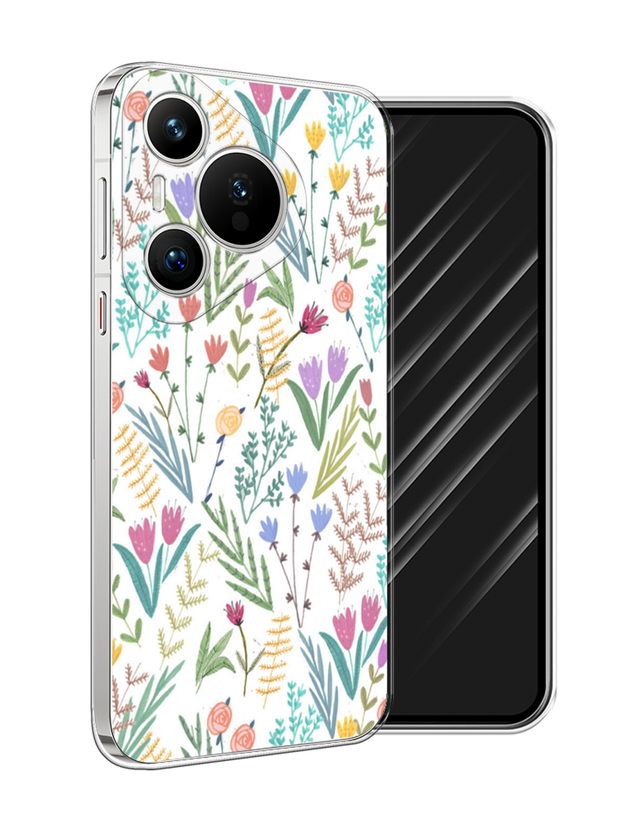 

Чехол Awog на Huawei Pura 70 "Полевые цветы рисунок", Белый;зеленый, 6124050-1