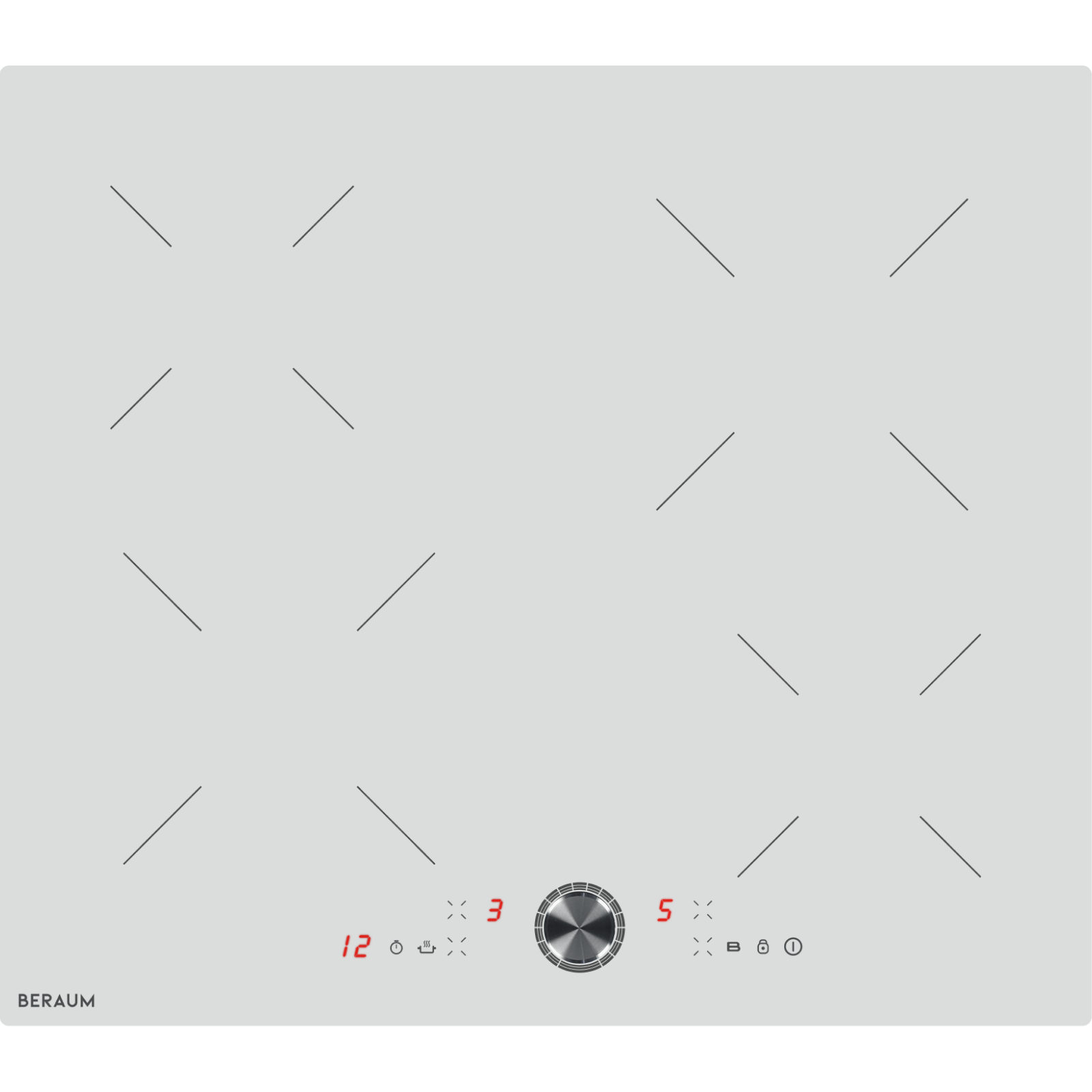 

Встраиваемая варочная панель индукционная BERAUM HI-4C102W белая, HI-4C102W
