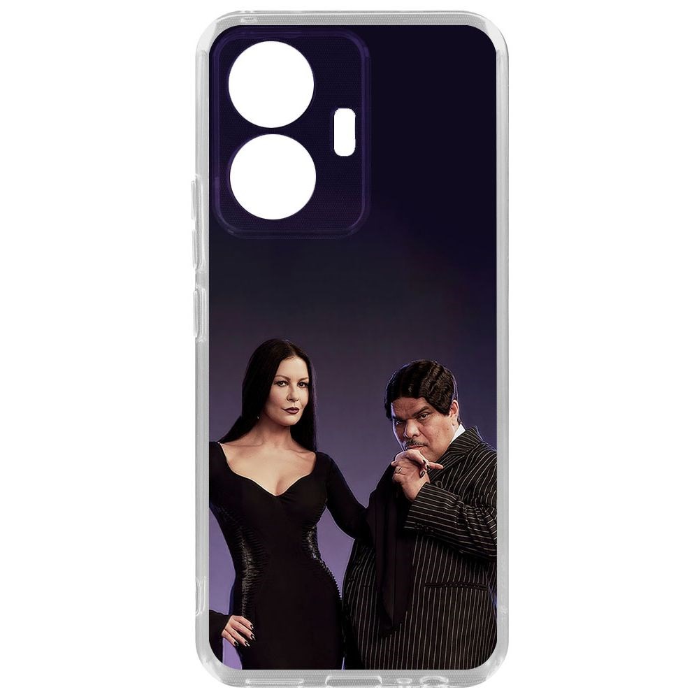 

Чехол-накладка Krutoff Clear Case Уэнсдей Аддамс - Мортиша и Гомес для Vivo T1, Прозрачный