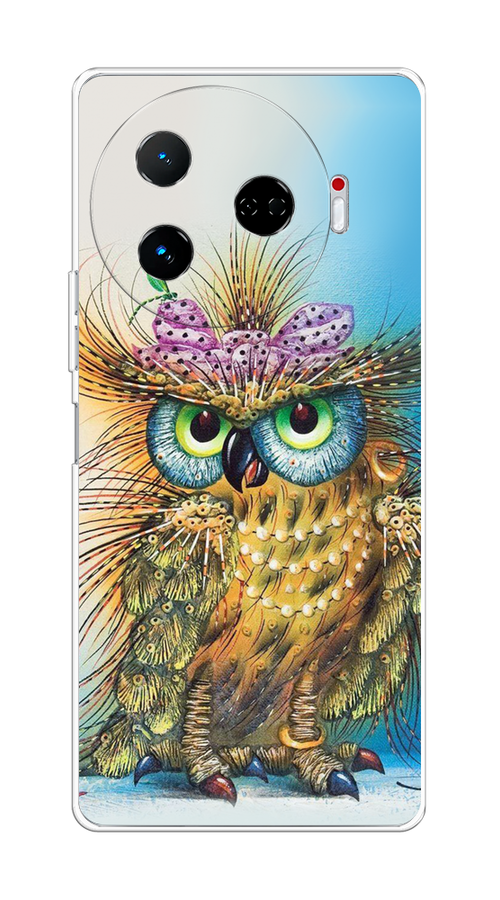 

Чехол на Tecno Camon 30 Pro 5G "Модная сова", Коричневый;голубой, 305150-1