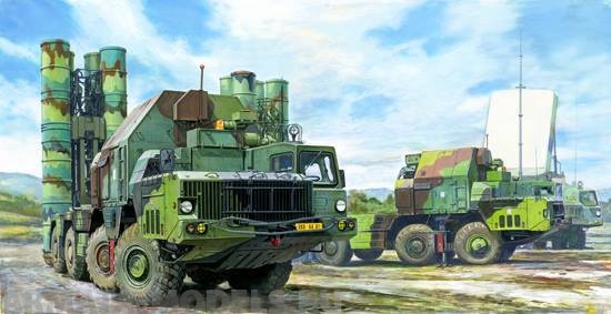 

01038 Ракетная установка ПУ 5П85С с ракетами 48Н6Е ЗРК С-300 ПМУ Фаворит 1:35