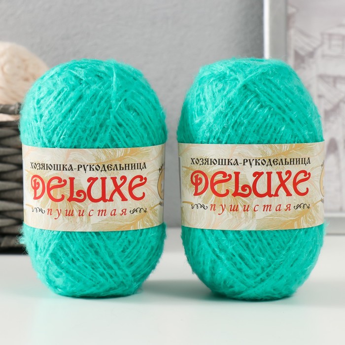 

Пряжа для вязания ЛамаУрал DeLuxe, 100% полипропилен 140м/50гр, 2 шт, зелёный