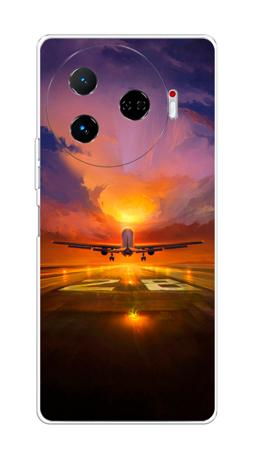 

Чехол на Tecno Camon 30 Pro 5G "Самолет на посадке", Оранжевый;синий, 305150-1