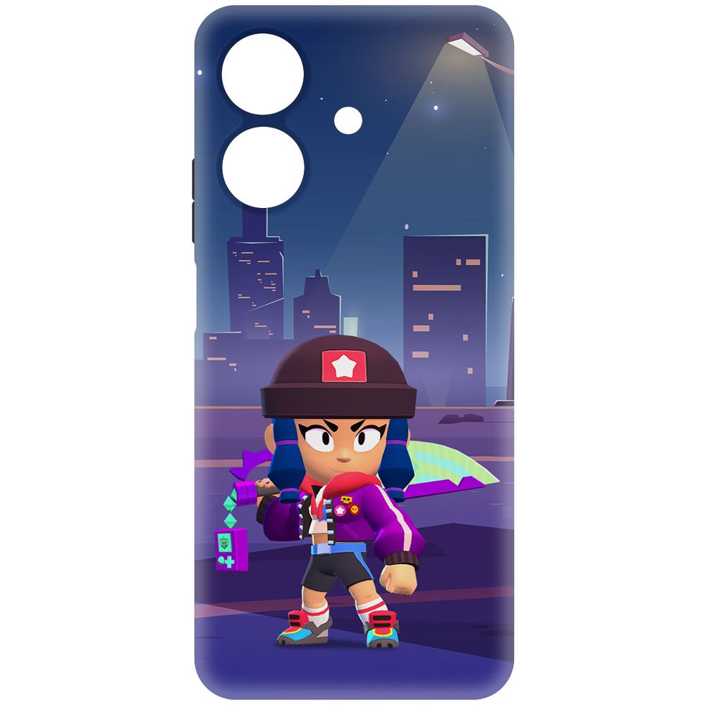 

Чехол-накладка Krutoff Soft Case Brawl Stars - Героиня Биби для Realme Note 60X черный