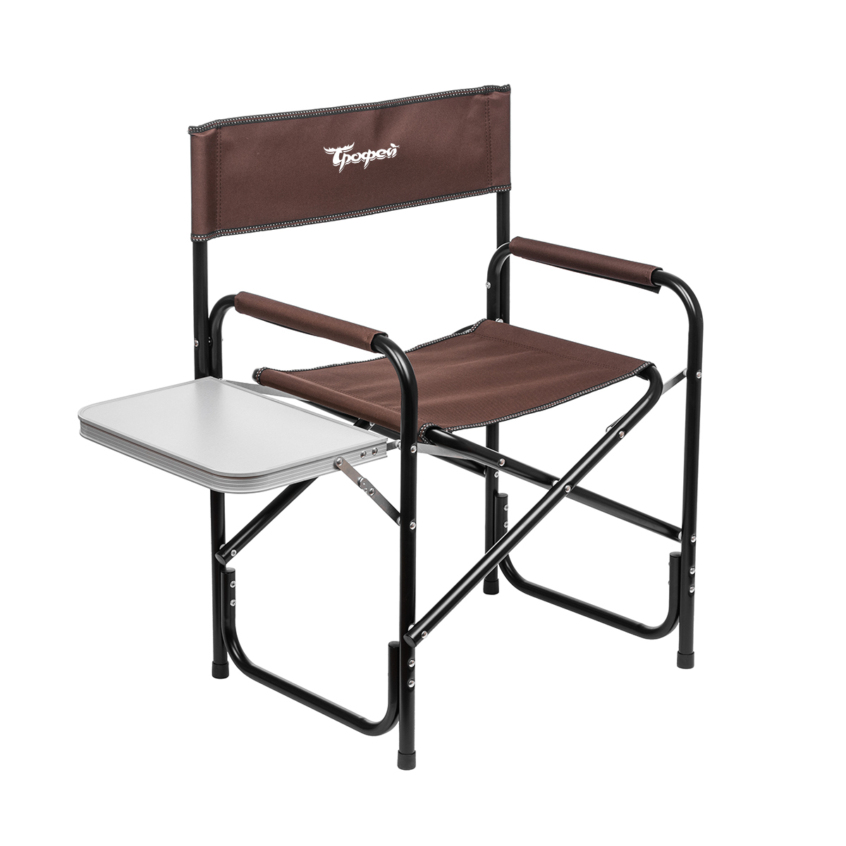 Кресло складное с откидным столиком Трофей TR-DC-04S-BN, коричневое