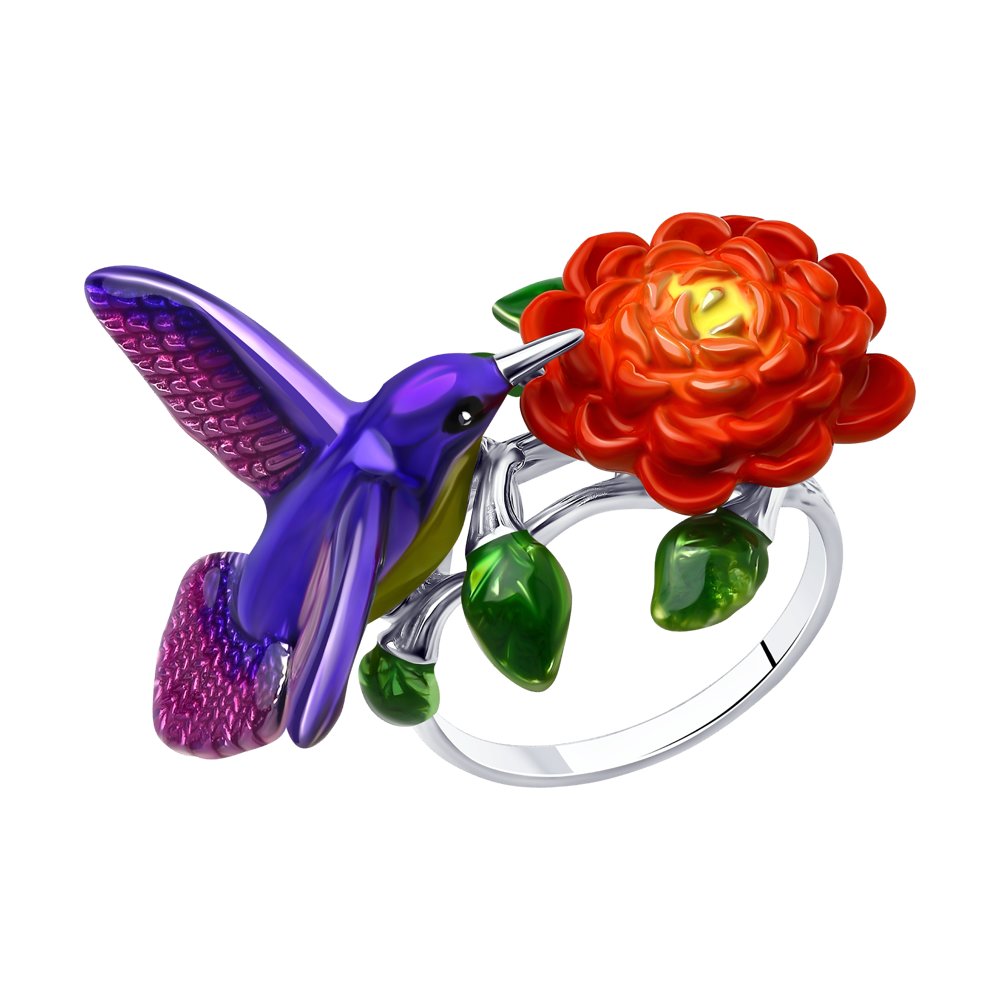 

Кольцо из серебра р. 17,5 SOKOLOV 94013152, эмаль, 94013152
