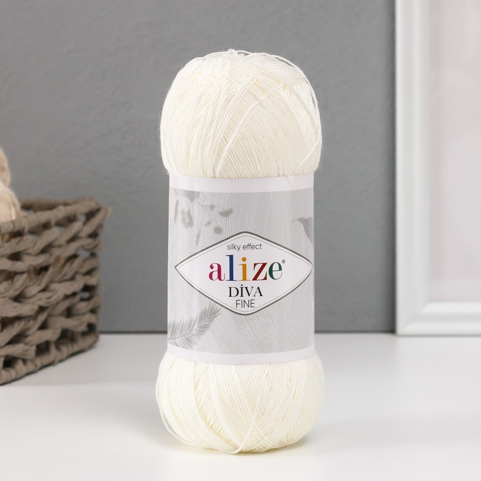 

Пряжа для вязания Alize Diva Fine, 100% микрофибра 600м/100гр, 450 жемчужный