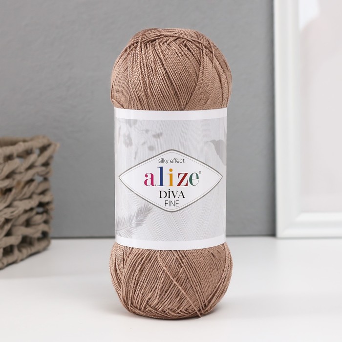 

Пряжа для вязания Alize Diva Fine, 100% микрофибра 600м/100гр, 167 бежевый