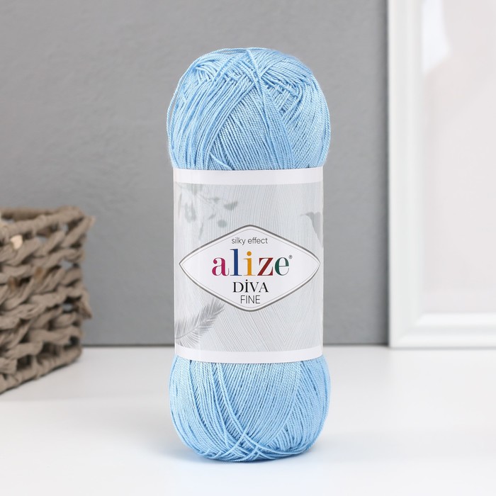 

Пряжа для вязания Alize Diva Fine, 100% микрофибра 600м/100гр, 350 голубой