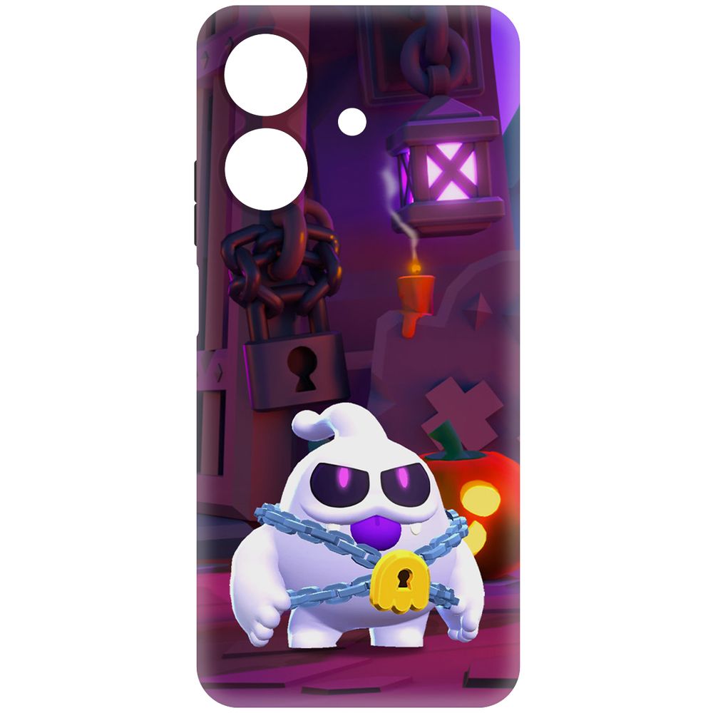 

Чехол-накладка Krutoff Soft Case Brawl Stars - Призрак Скуик для Realme Note 60X черный