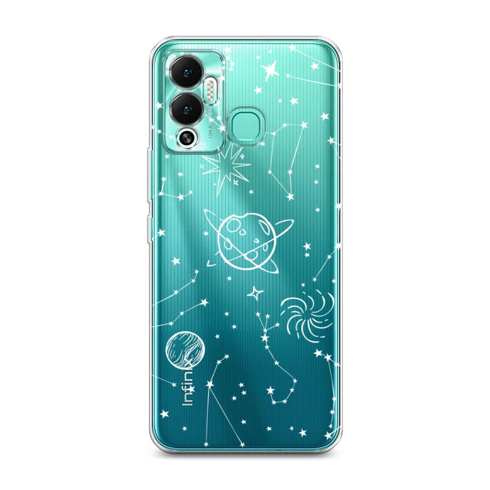 

Чехол на Infinix Hot 12 Play "Планеты в космосе", Белый, 3101750-2