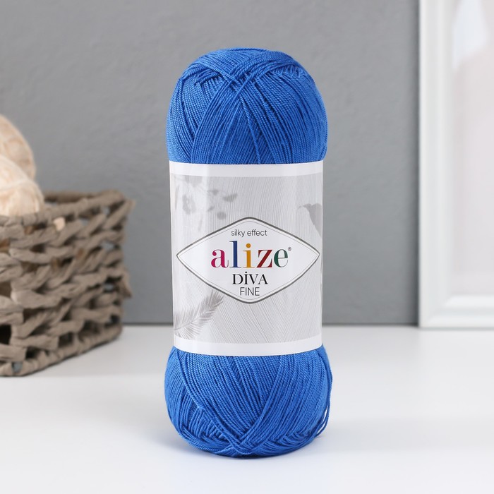 

Пряжа для вязания Alize Diva Fine, 100% микрофибра 600м/100гр, 132 синий