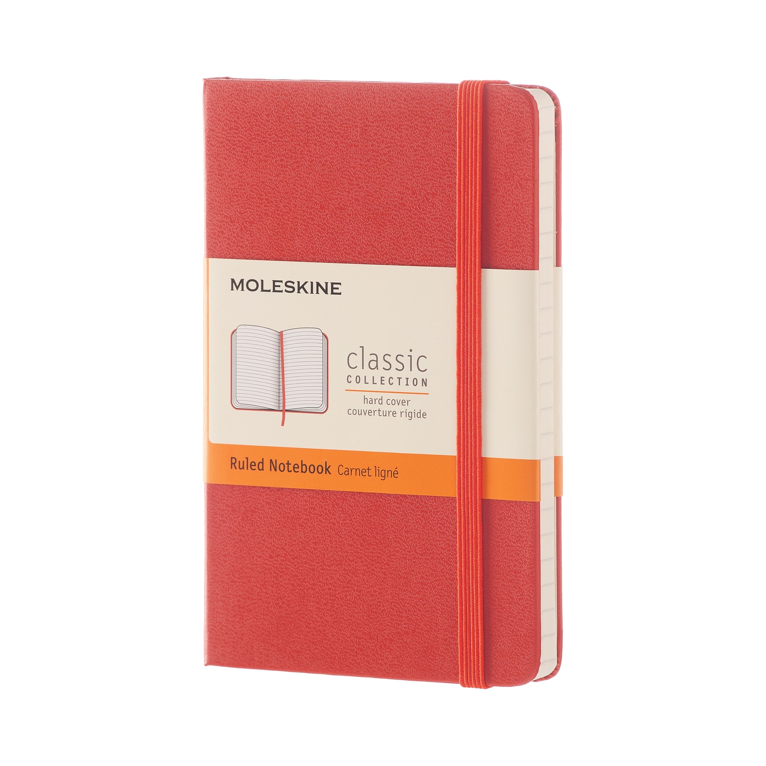 Записная книжка Moleskine Classic в линейку Pocket красно-оранжевая