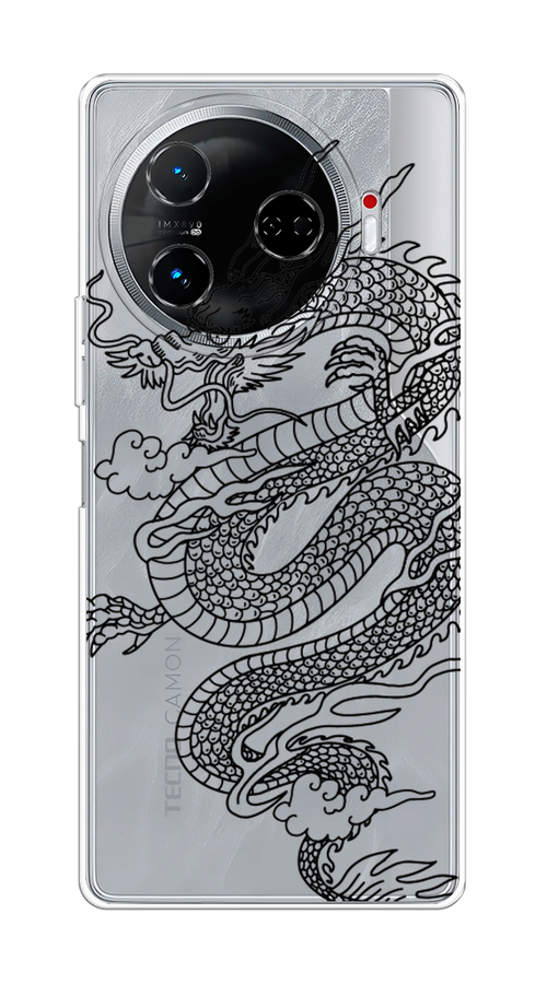 

Чехол на Tecno Camon 30 Pro 5G "Большой китайский дракон", Черный;серый, 305150-1