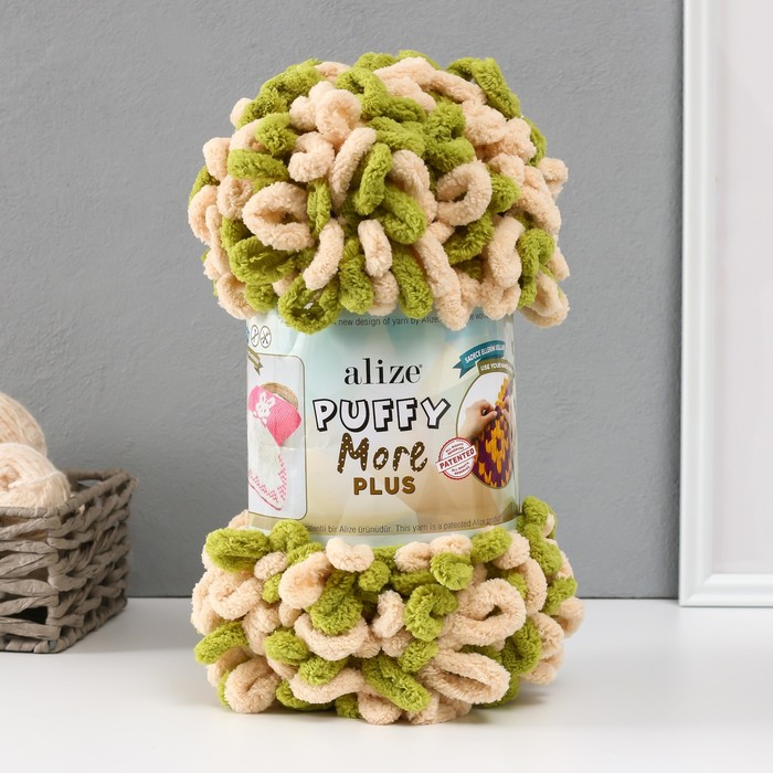 

Пряжа для вязания Alize Puffy More Plus, 100 % микрополиэстер 11м/250гр, 8007