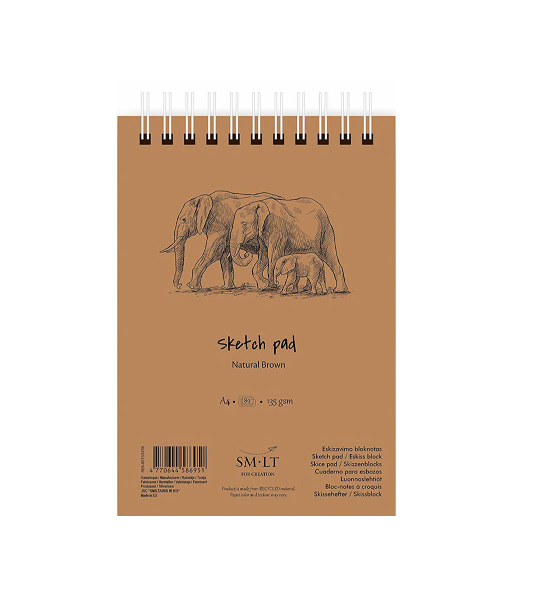 фото Smlt скетчбук sketch pad natural brown на спирали а4 nobrand