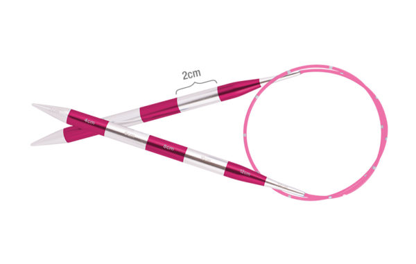 

Спицы круговые "SmartStix", 4 мм, 100 см, Серебристый;рубиновый