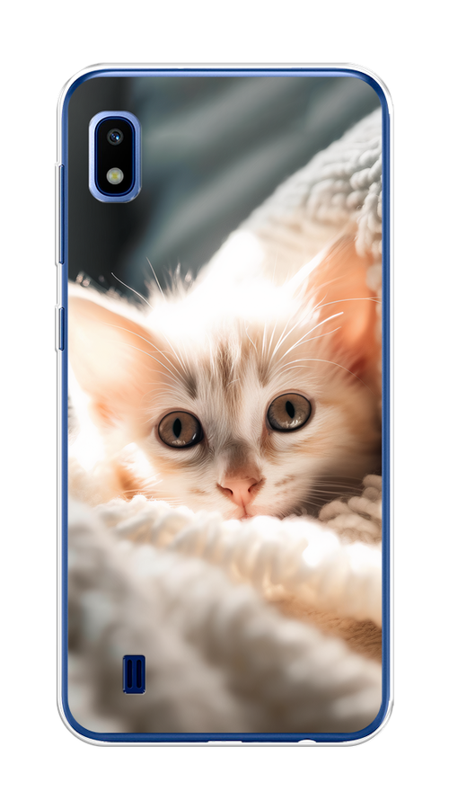 

Чехол на Samsung Galaxy A10 "Белый шкодливый котенок", Серый;белый;бежевый;оранжевый, 27950-1