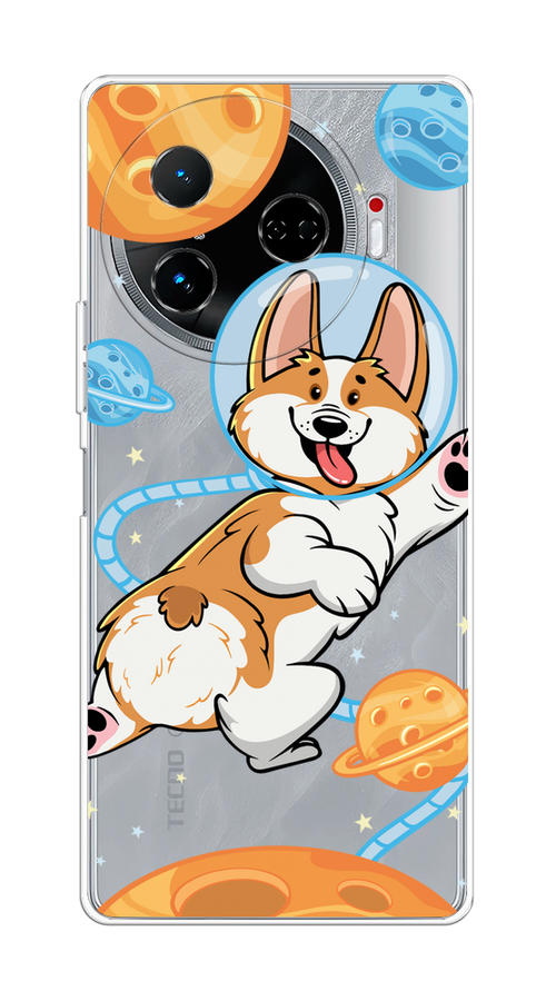 

Чехол на Tecno Camon 30 Pro 5G "Корги-космонавт", Голубой;бежевый;белый, 305150-1