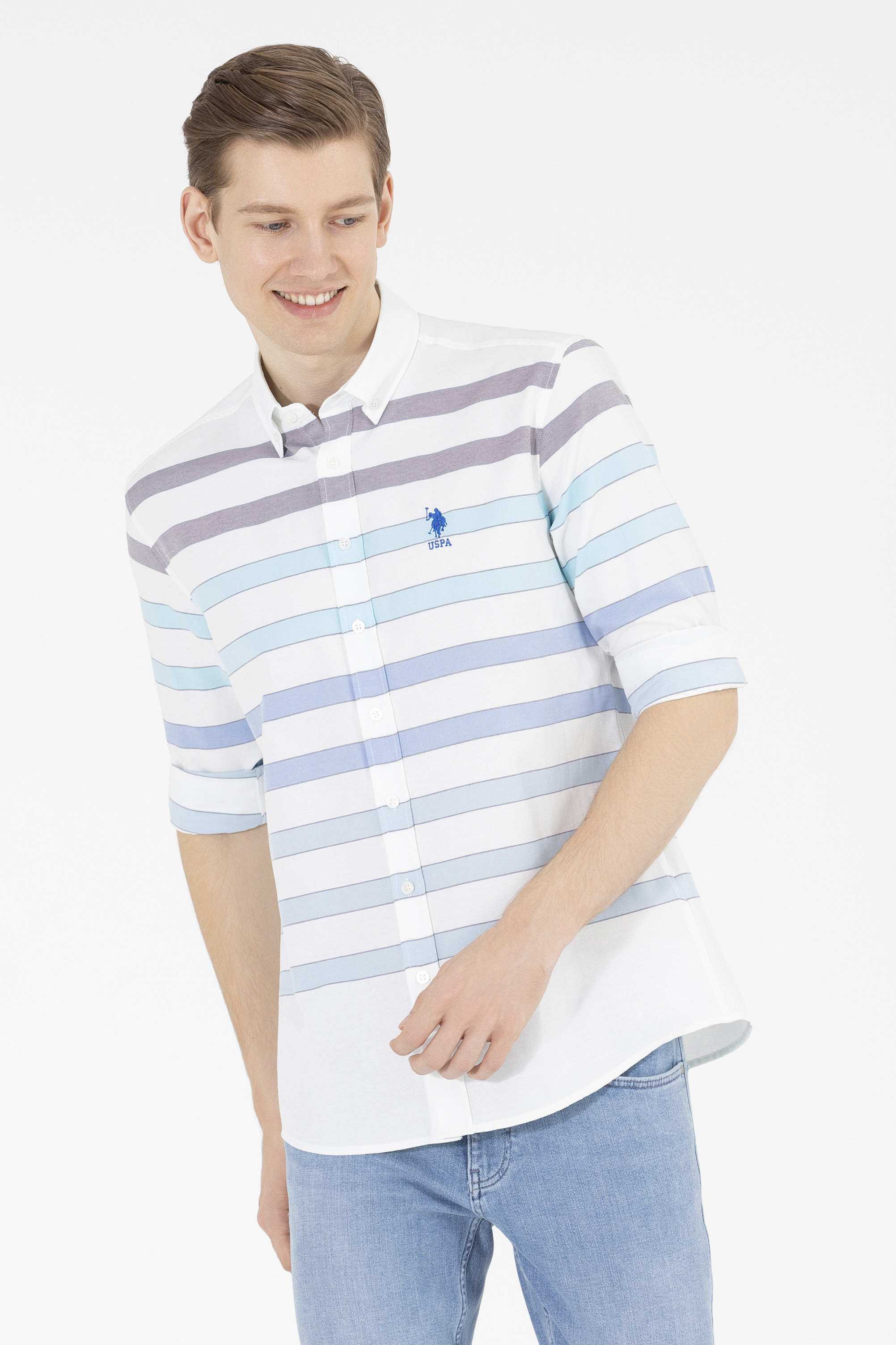 

Рубашка мужская U.S. POLO Assn. G081GL0040HIMANA белая M, Белый, G081GL0040HIMANA